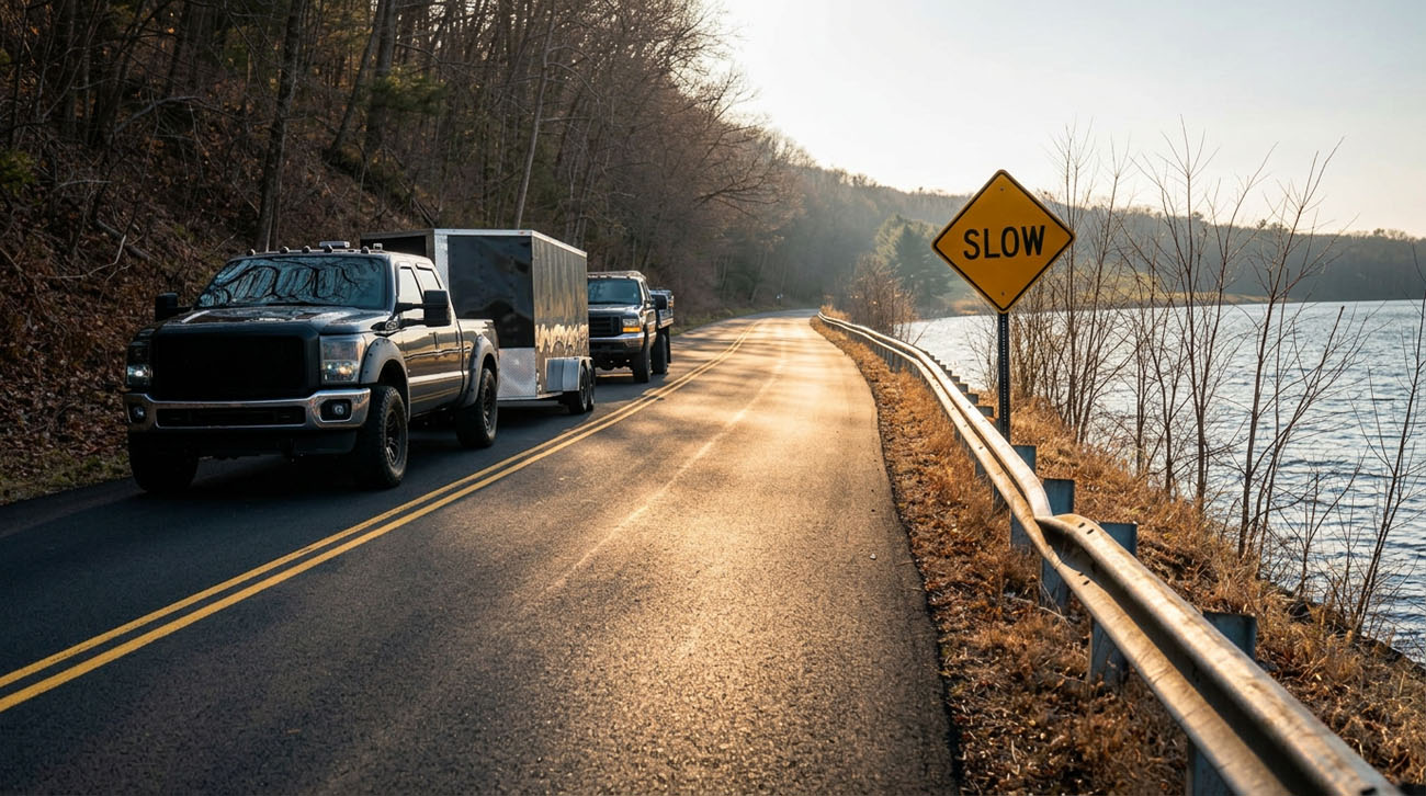 Commercial property maintenance crew and equipment